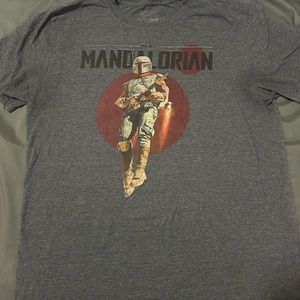 Grey Star Wars shirt of boba fet